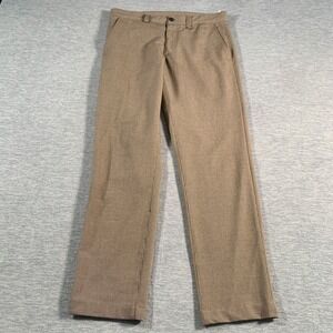 Zara Pants Mens 30 Brown Slim Fit Dress Trousers‎ Check Pattern Stretch Modern